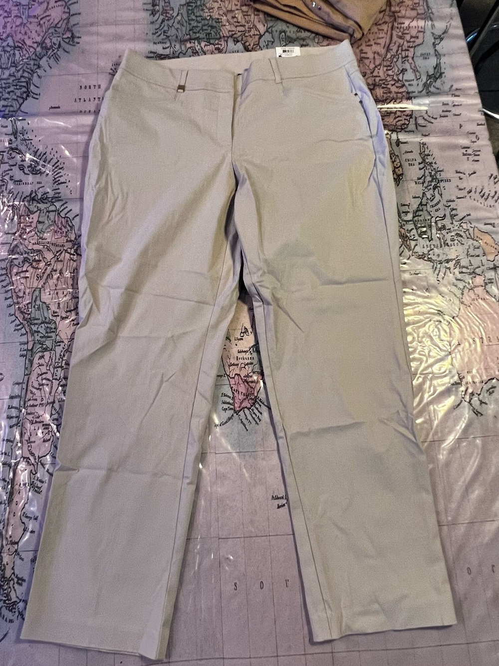 JM Collection Straight-Leg Pants in Light Beige